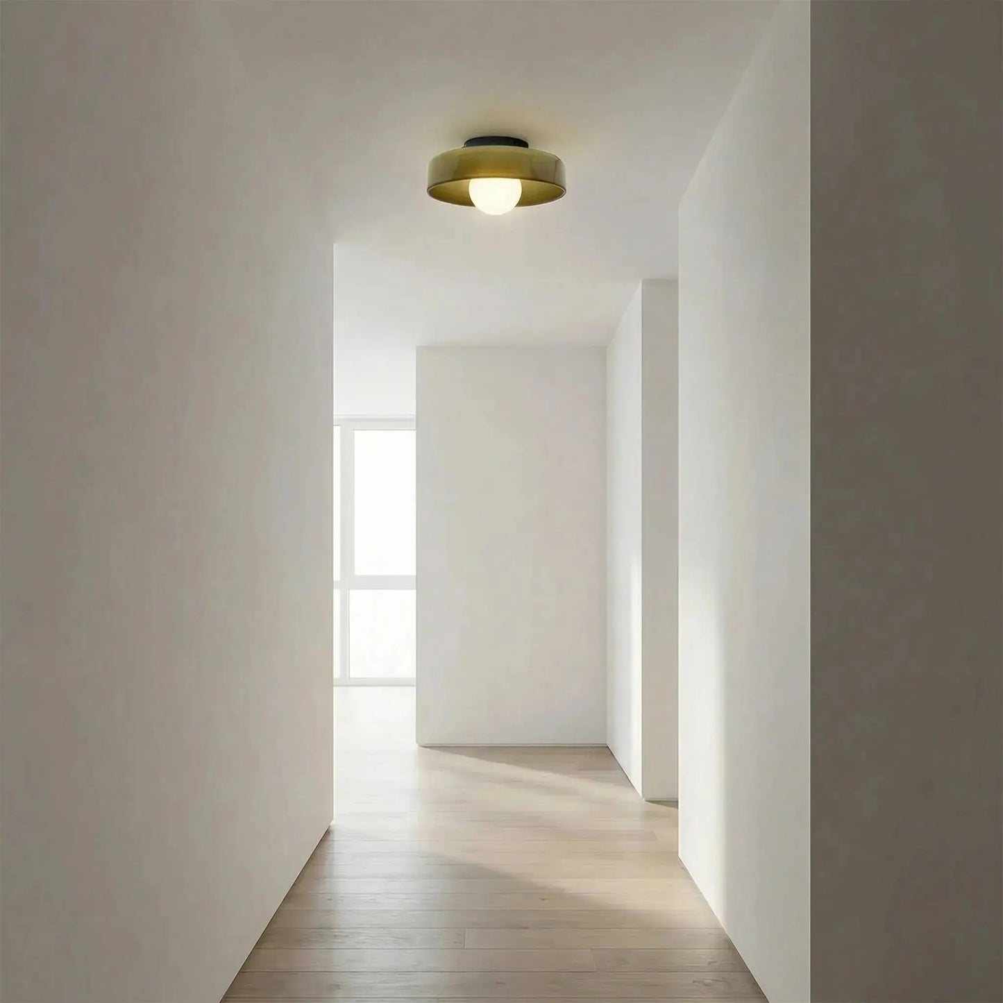 Hand-Blown Glass Flush Mount Ceiling Light — Vintage Dome Shade Ceiling Lamp — Hallway Ceiling Light, Kitchen Ceiling Light — Bedroom and Entryway Glass Fixture Erbstuk
