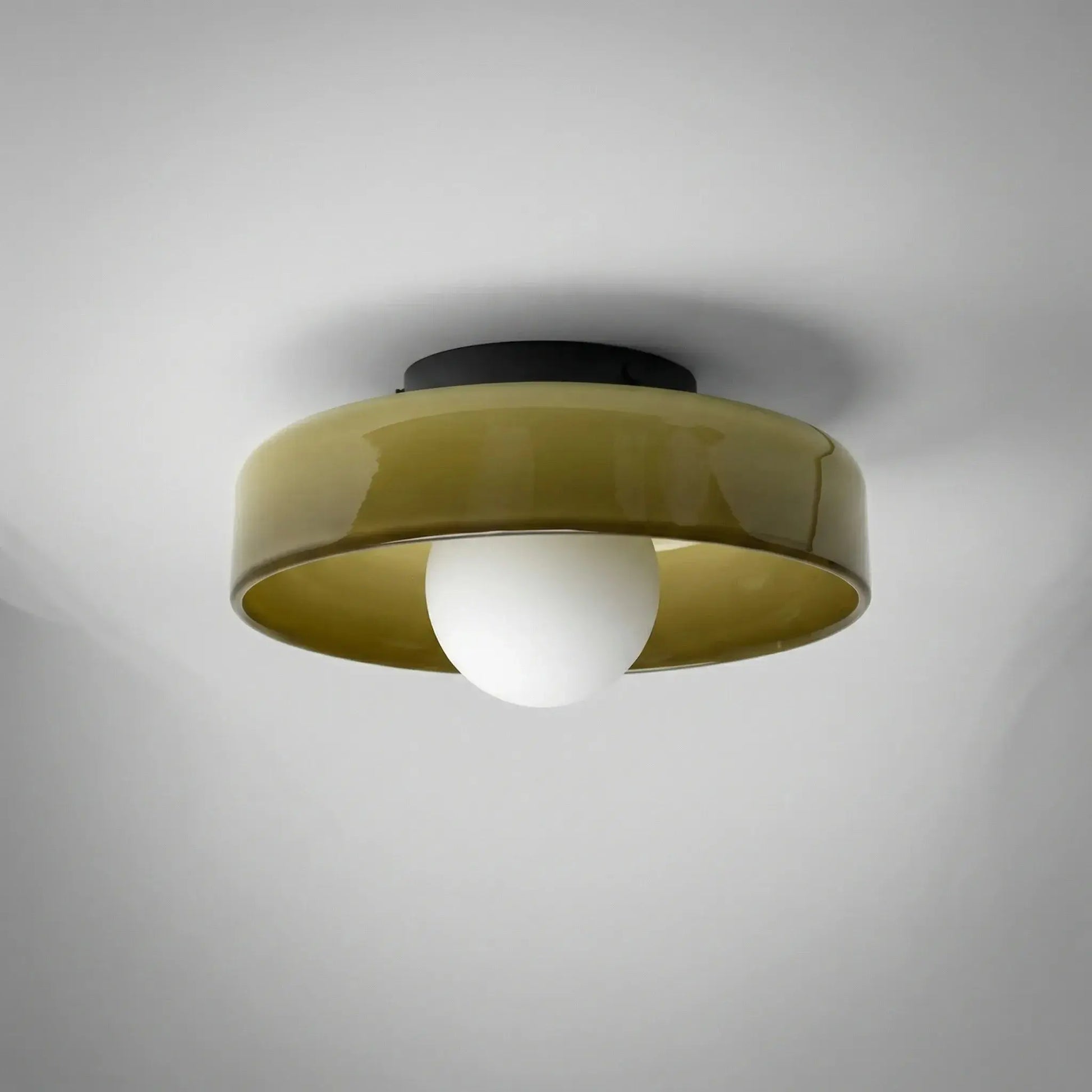 Hand-Blown Glass Flush Mount Ceiling Light — Vintage Dome Shade Ceiling Lamp — Hallway Ceiling Light, Kitchen Ceiling Light — Bedroom and Entryway Glass Fixture Erbstuk