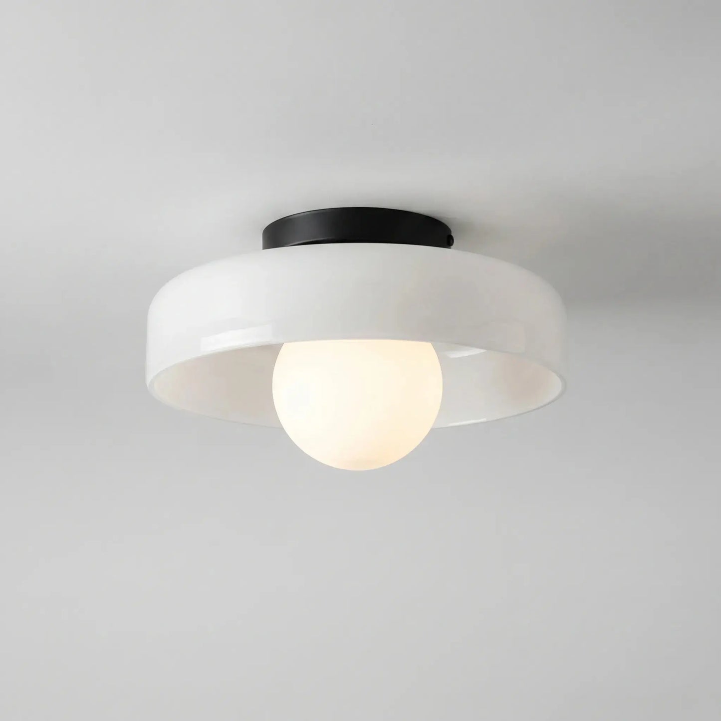 Hand-Blown Glass Flush Mount Ceiling Light — Vintage Dome Shade Ceiling Lamp — Hallway Ceiling Light, Kitchen Ceiling Light — Bedroom and Entryway Glass Fixture Erbstuk