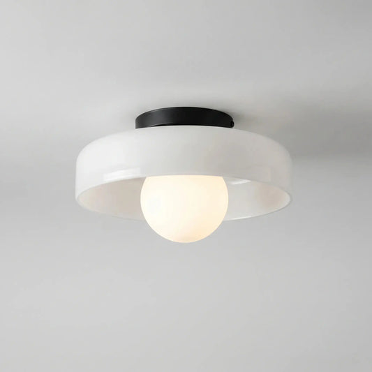 Hand-Blown Glass Flush Mount Ceiling Light — Vintage Dome Shade Ceiling Lamp — Hallway Ceiling Light, Kitchen Ceiling Light — Bedroom and Entryway Glass Fixture Erbstuk