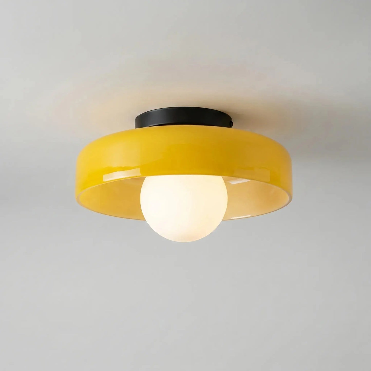 Hand-Blown Glass Flush Mount Ceiling Light — Vintage Dome Shade Ceiling Lamp — Hallway Ceiling Light, Kitchen Ceiling Light — Bedroom and Entryway Glass Fixture Erbstuk