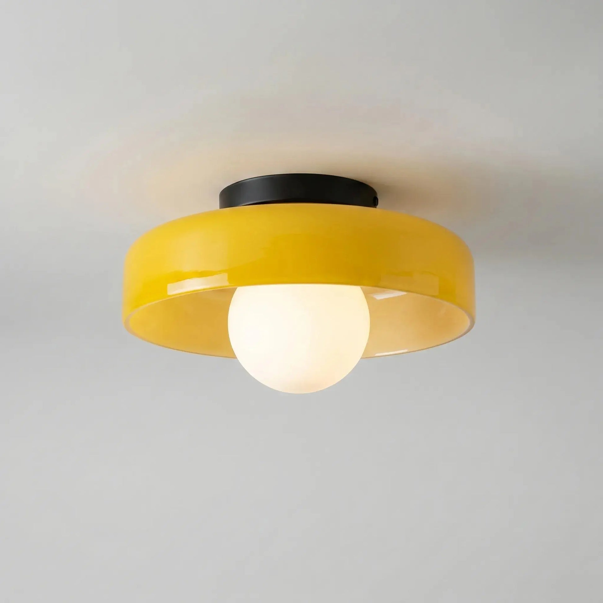 Hand-Blown Glass Flush Mount Ceiling Light — Vintage Dome Shade Ceiling Lamp — Hallway Ceiling Light, Kitchen Ceiling Light — Bedroom and Entryway Glass Fixture Erbstuk