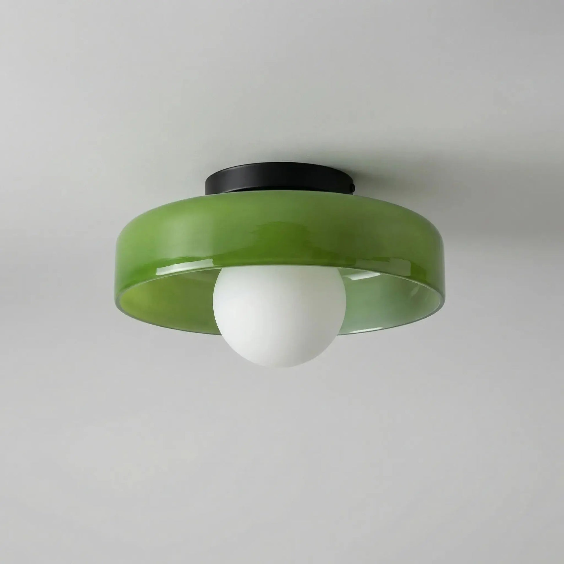 Hand-Blown Glass Flush Mount Ceiling Light — Vintage Dome Shade Ceiling Lamp — Hallway Ceiling Light, Kitchen Ceiling Light — Bedroom and Entryway Glass Fixture Erbstuk