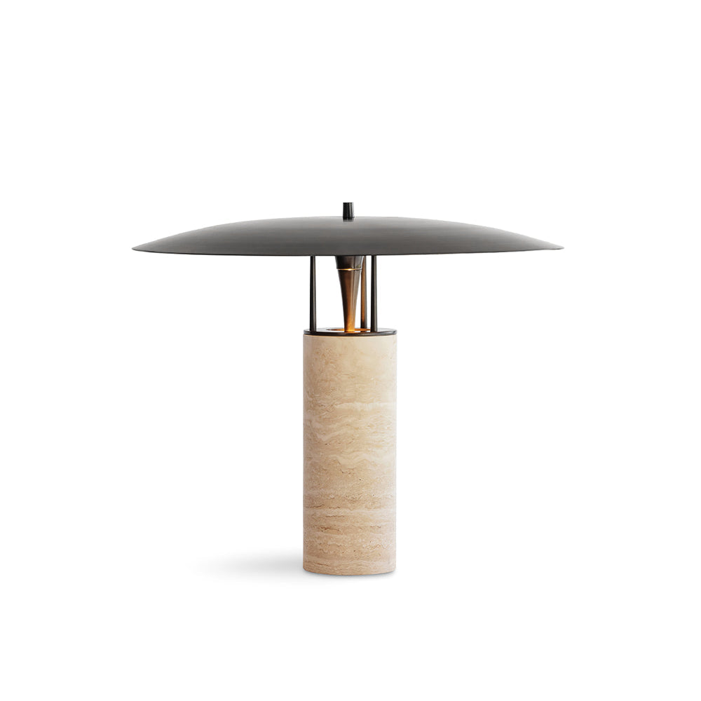 Travertine Disc Table Lamp