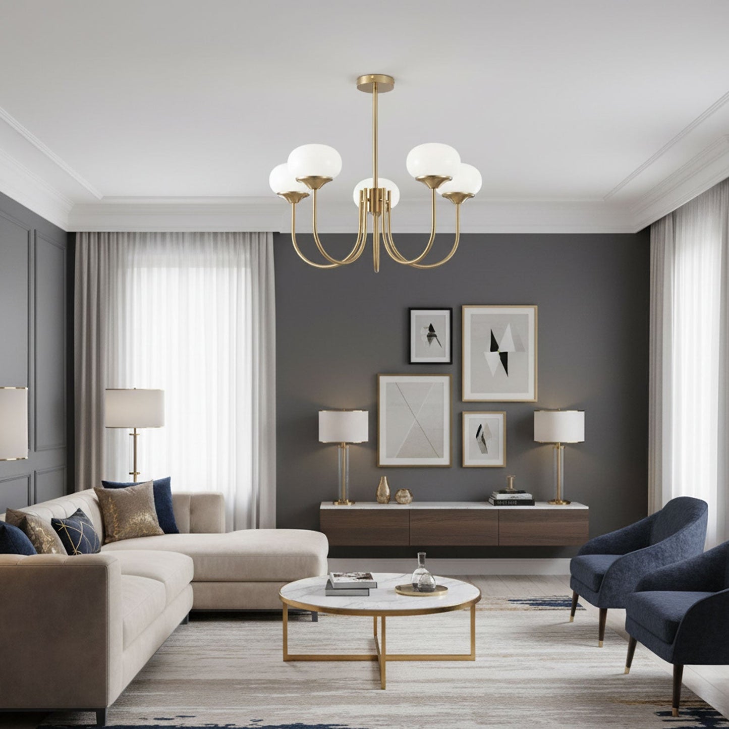 Bergen Glass Globe Cluster Chandelier