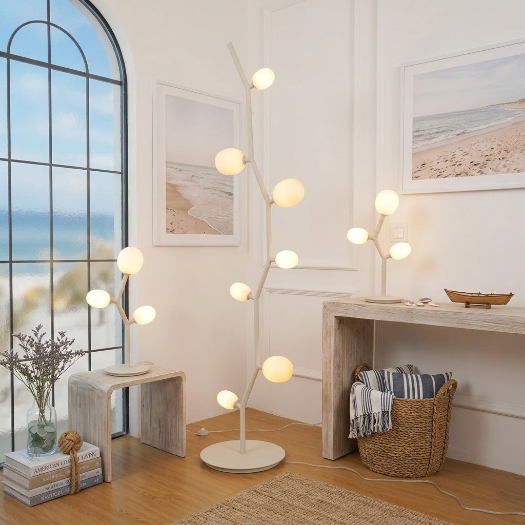 Seven Light Glass Globe Floor Lamp