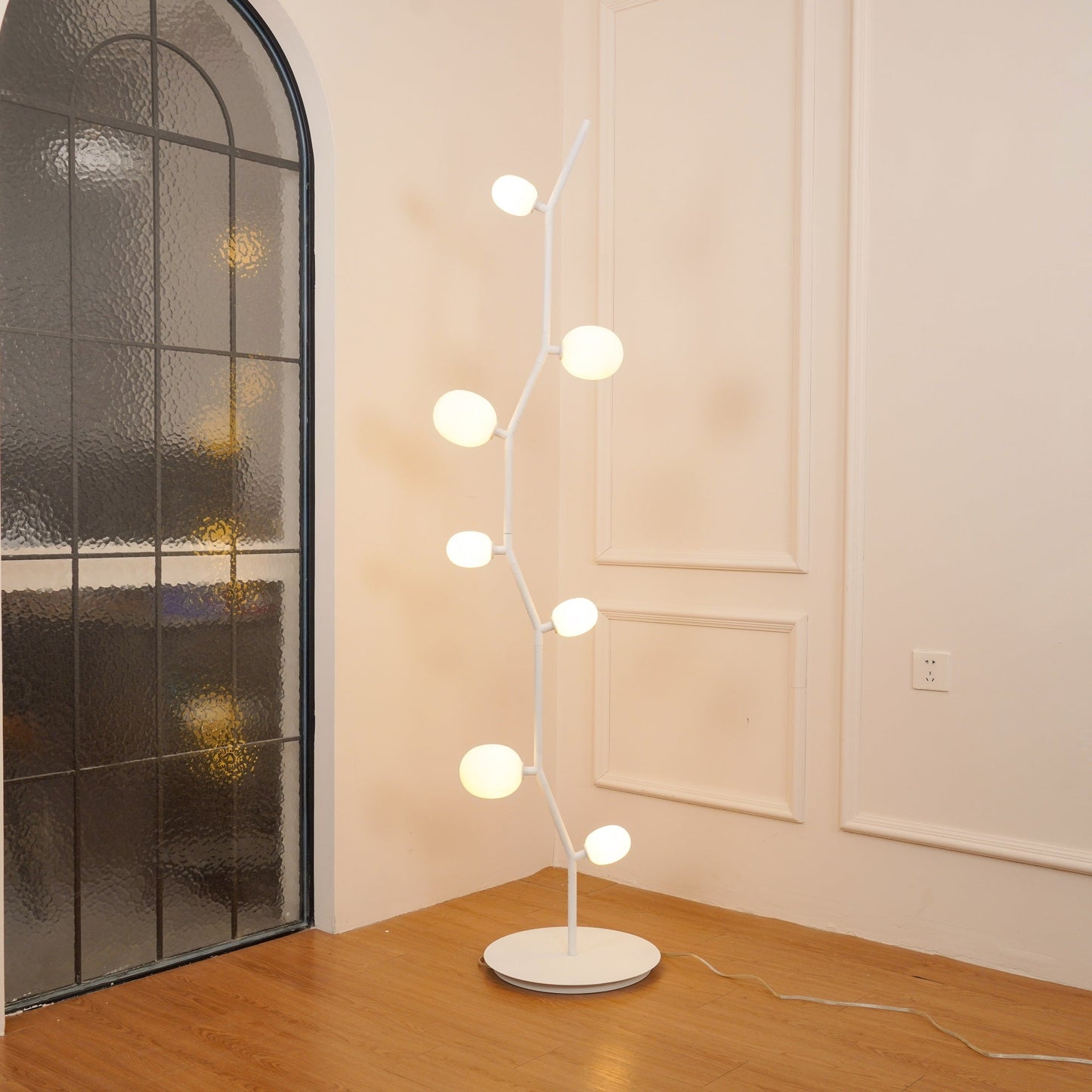 Seven Light Glass Globe Floor Lamp