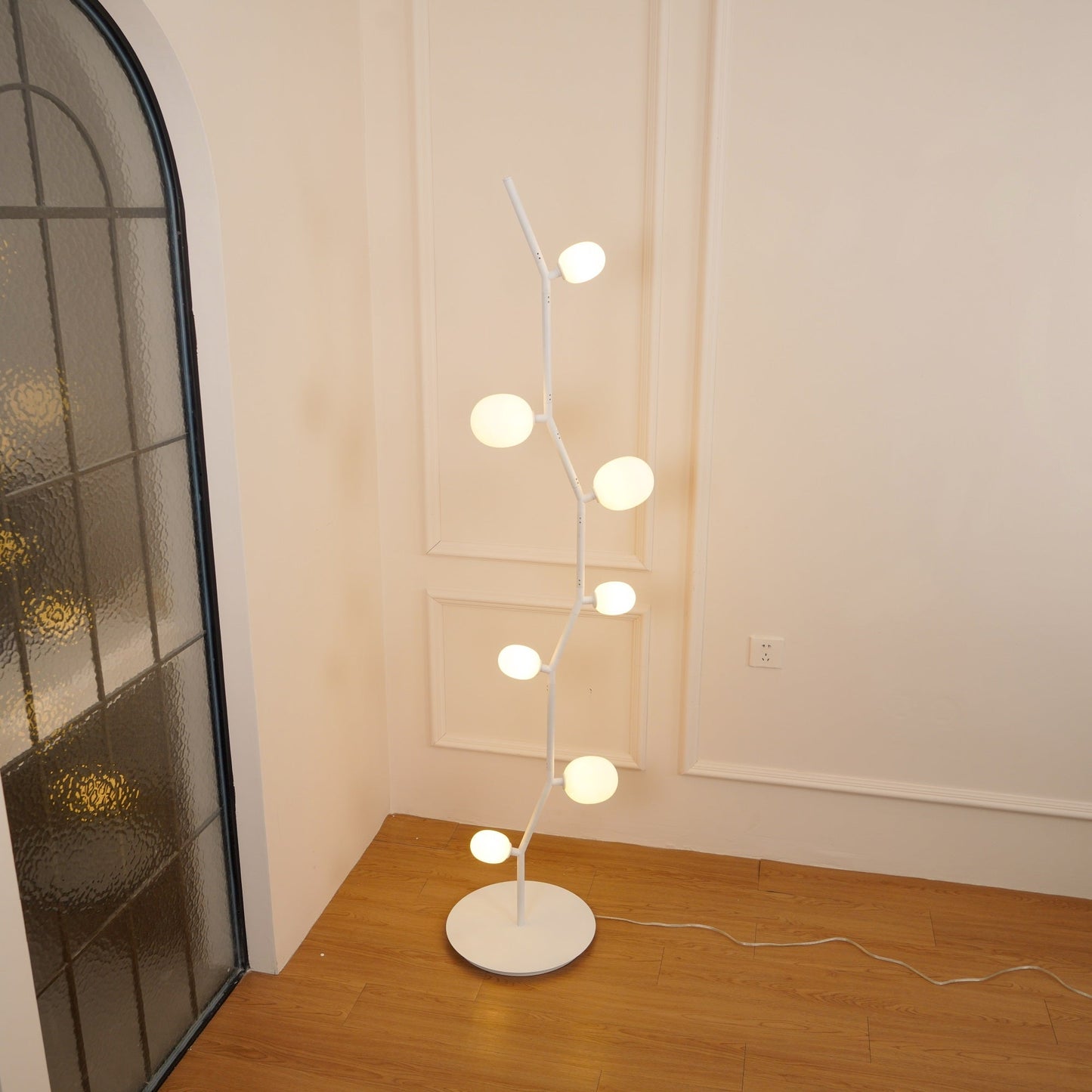 Seven Light Glass Globe Floor Lamp
