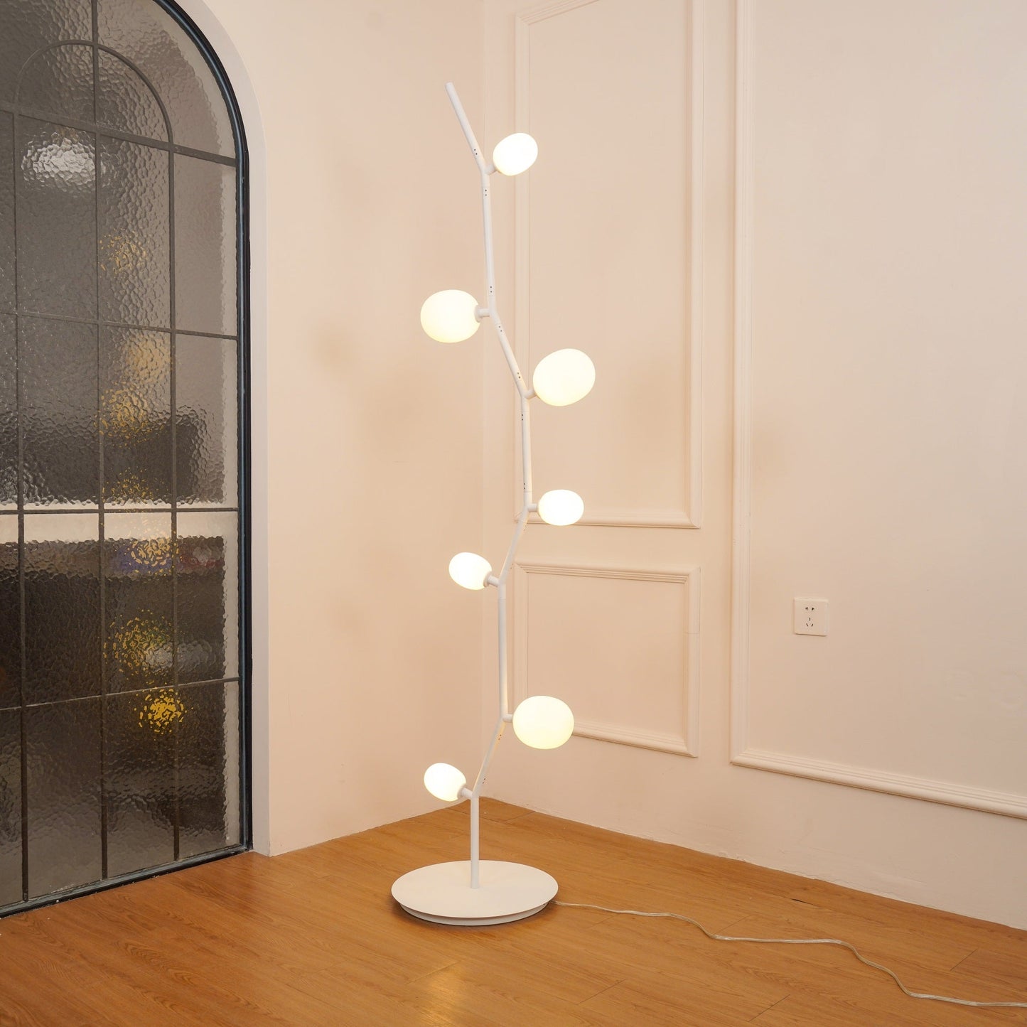 Seven Light Glass Globe Floor Lamp