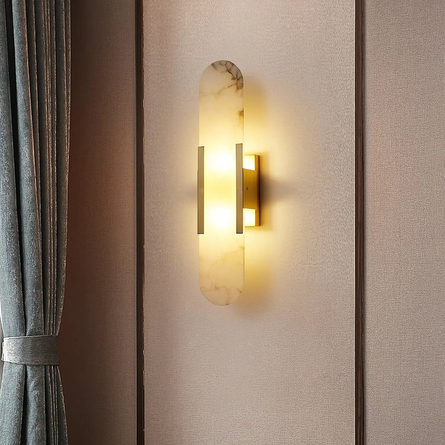 D. Oblong Alabaster Wall Sconce Erbstuk