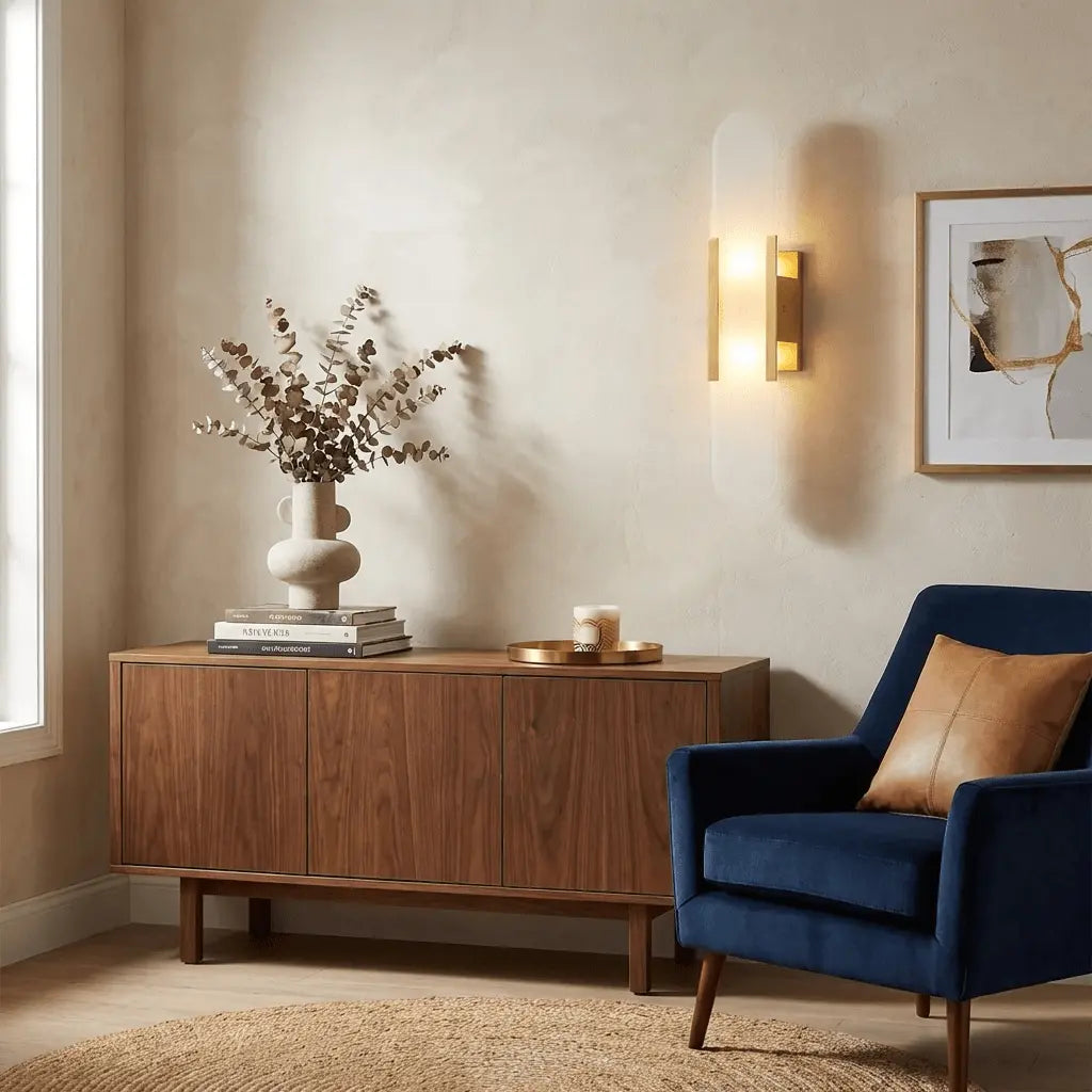 D. Oblong Alabaster Wall Sconce Erbstuk