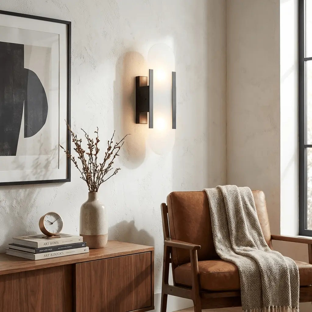 D. Oblong Alabaster Wall Sconce Erbstuk