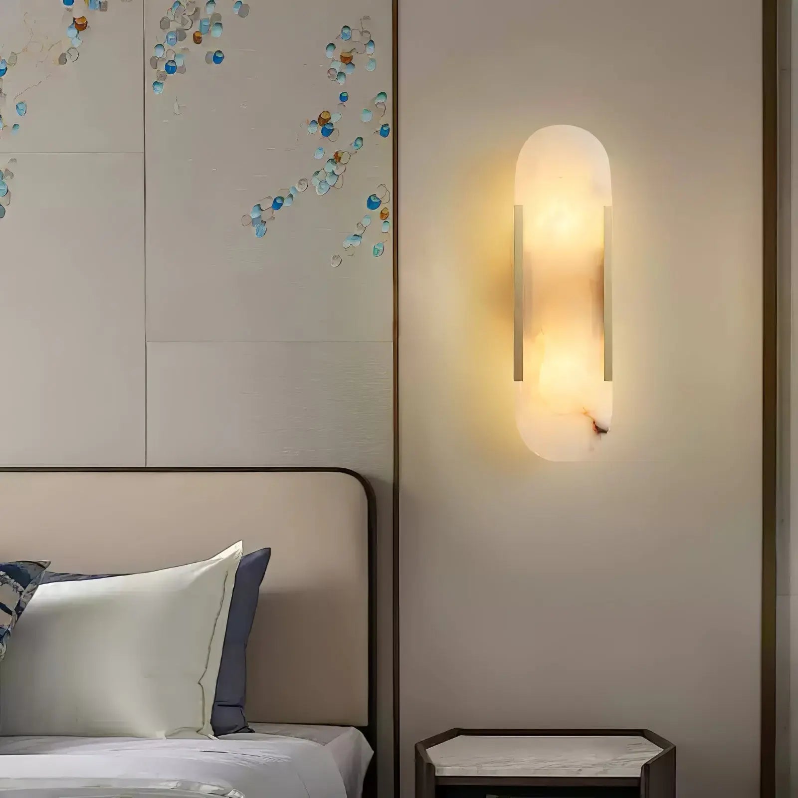 D. Oblong Alabaster Wall Sconce Erbstuk