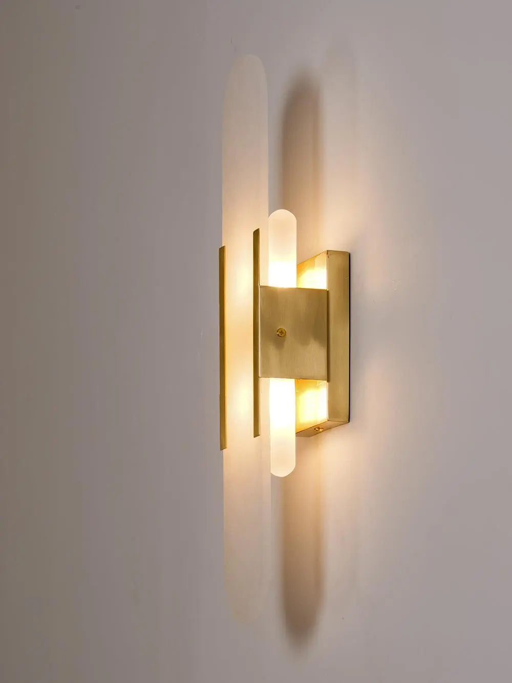 D. Oblong Alabaster Wall Sconce Erbstuk