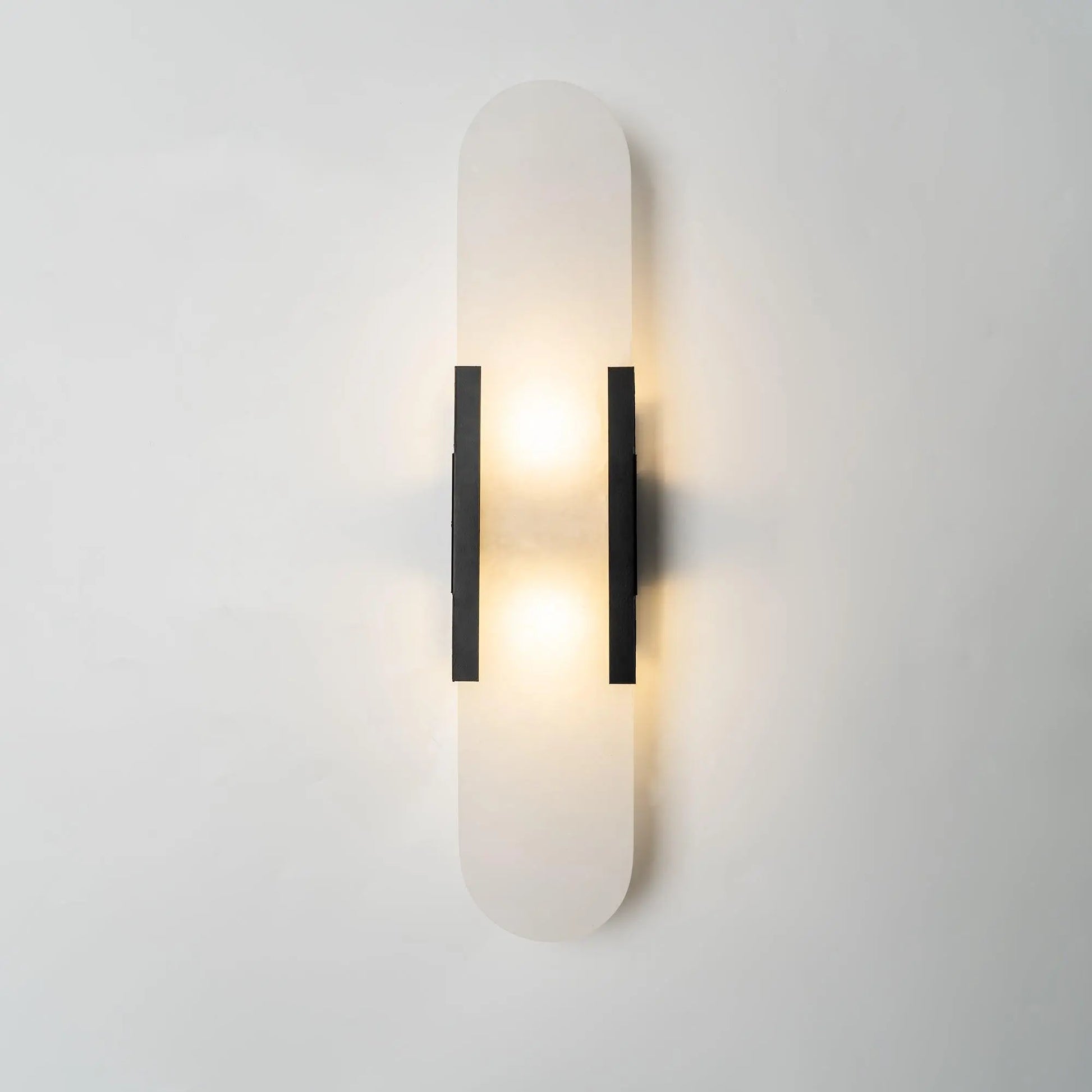 D. Oblong Alabaster Wall Sconce Erbstuk