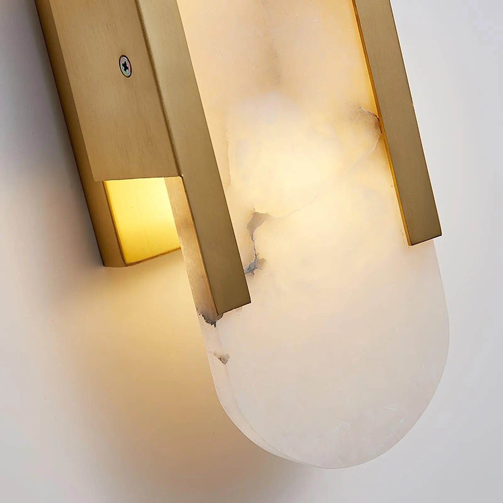 D. Oblong Alabaster Wall Sconce Erbstuk