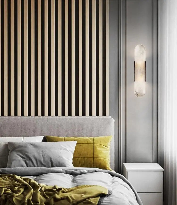 D. Oblong Alabaster Wall Sconce Erbstuk