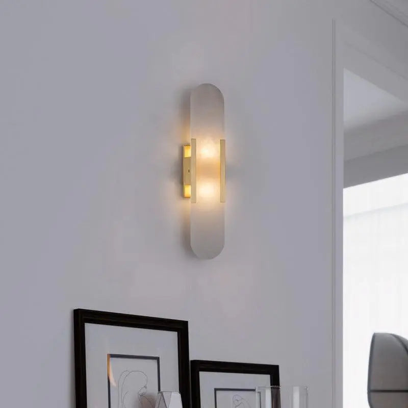 D. Oblong Alabaster Wall Sconce Erbstuk