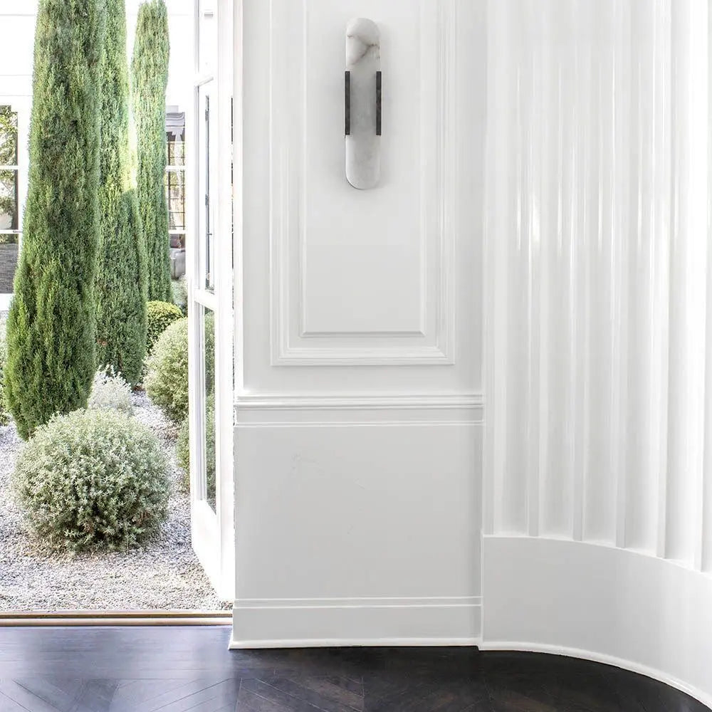 D. Oblong Alabaster Wall Sconce Erbstuk