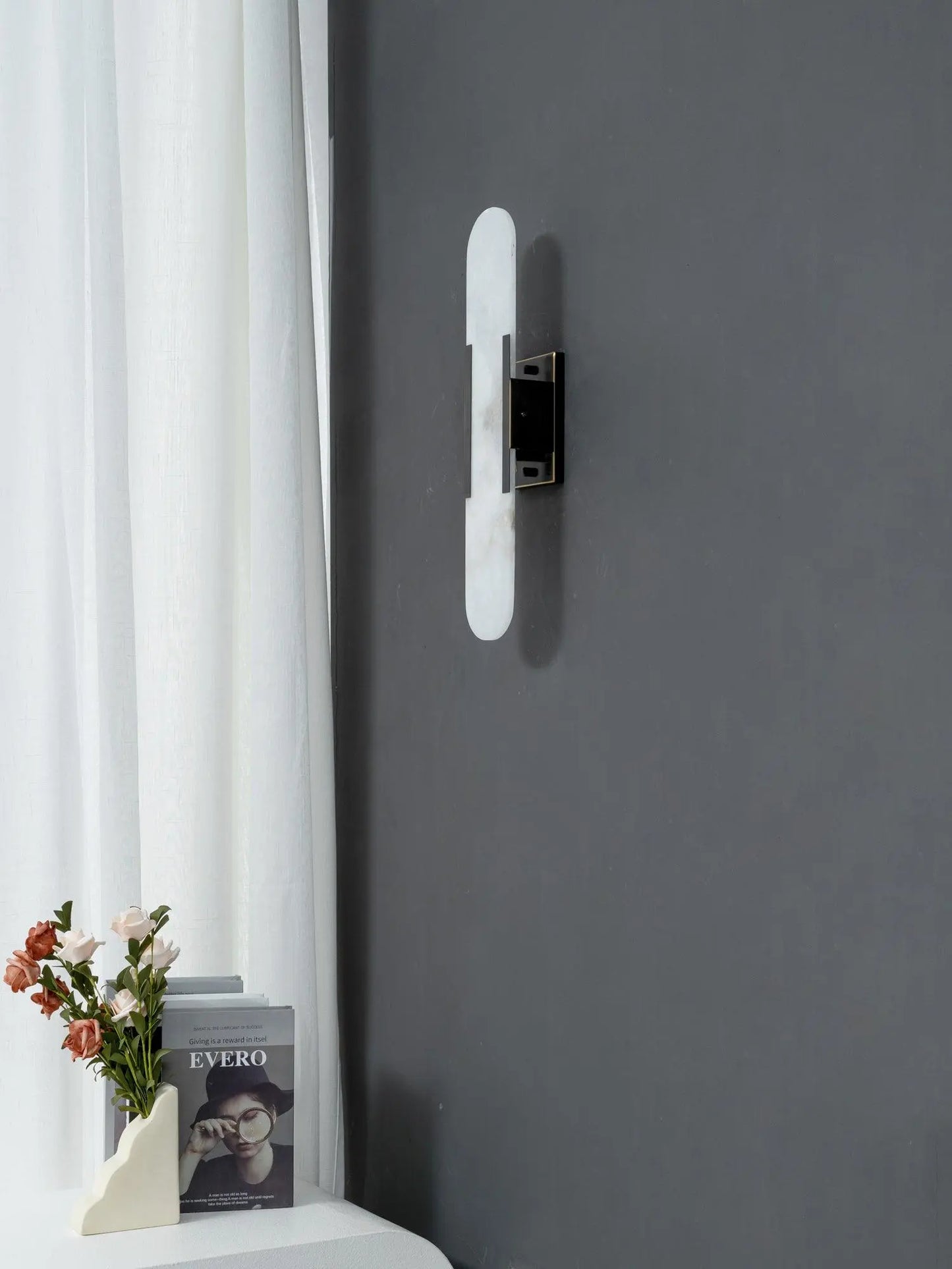 D. Oblong Alabaster Wall Sconce Erbstuk