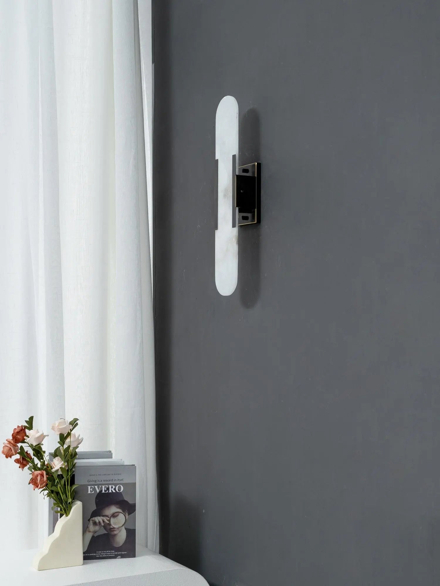 D. Oblong Alabaster Wall Sconce Erbstuk