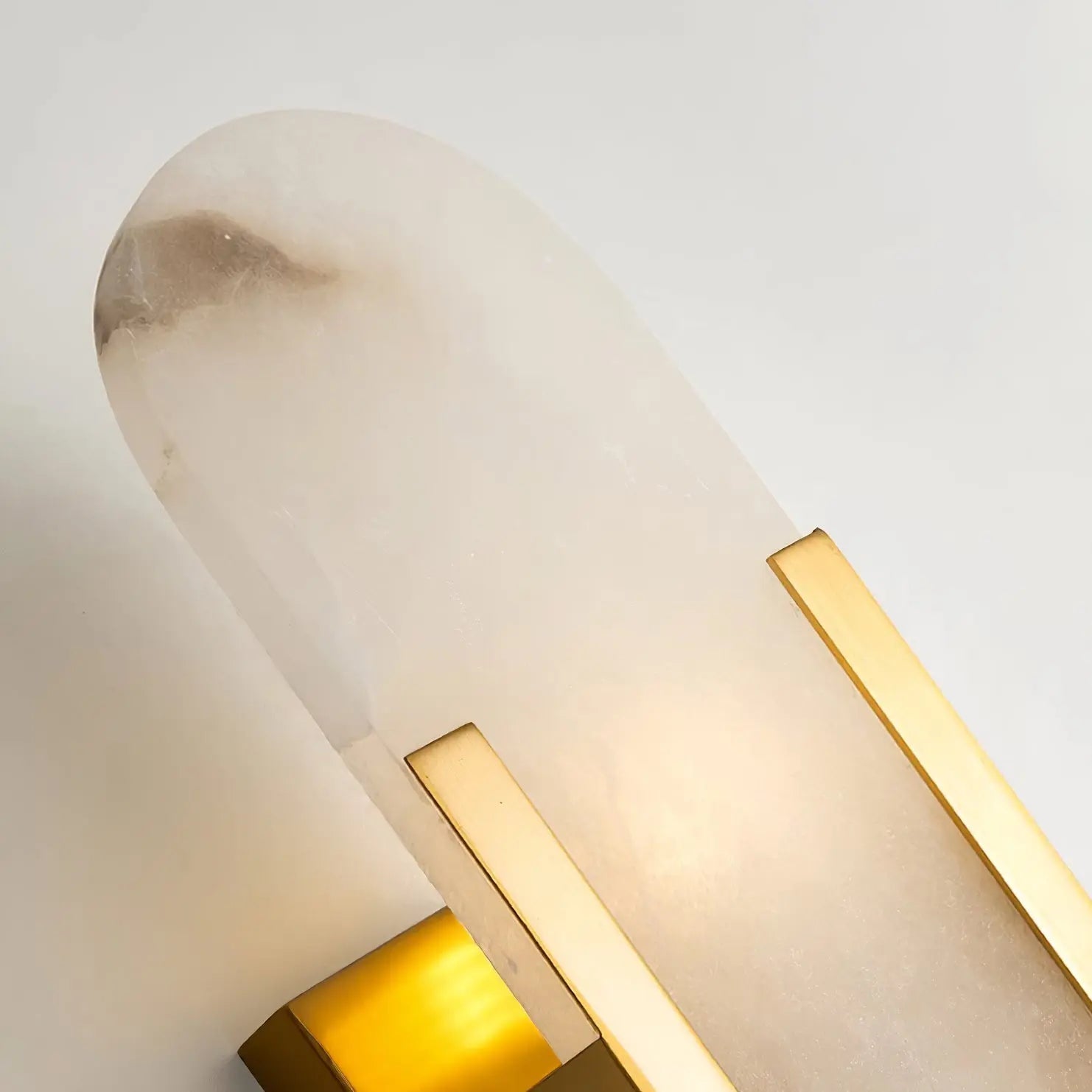 D. Oblong Alabaster Wall Sconce Erbstuk