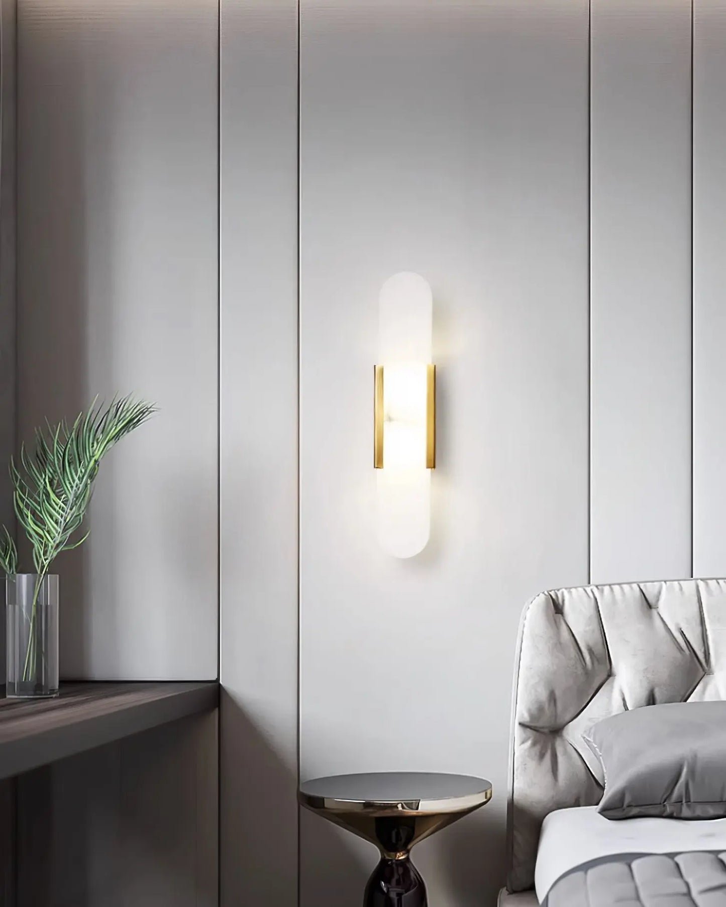 D. Oblong Alabaster Wall Sconce Erbstuk