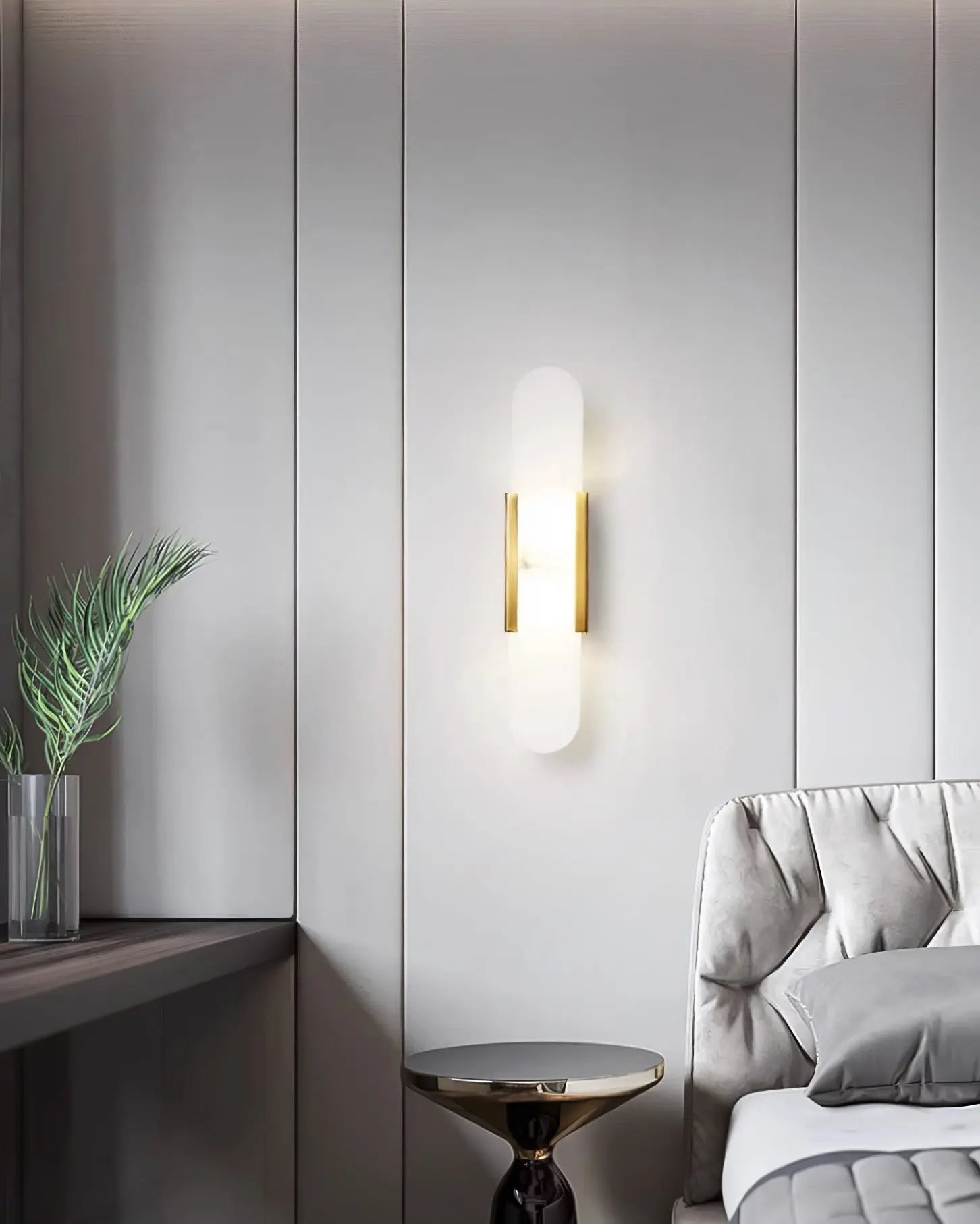 D. Oblong Alabaster Wall Sconce Erbstuk