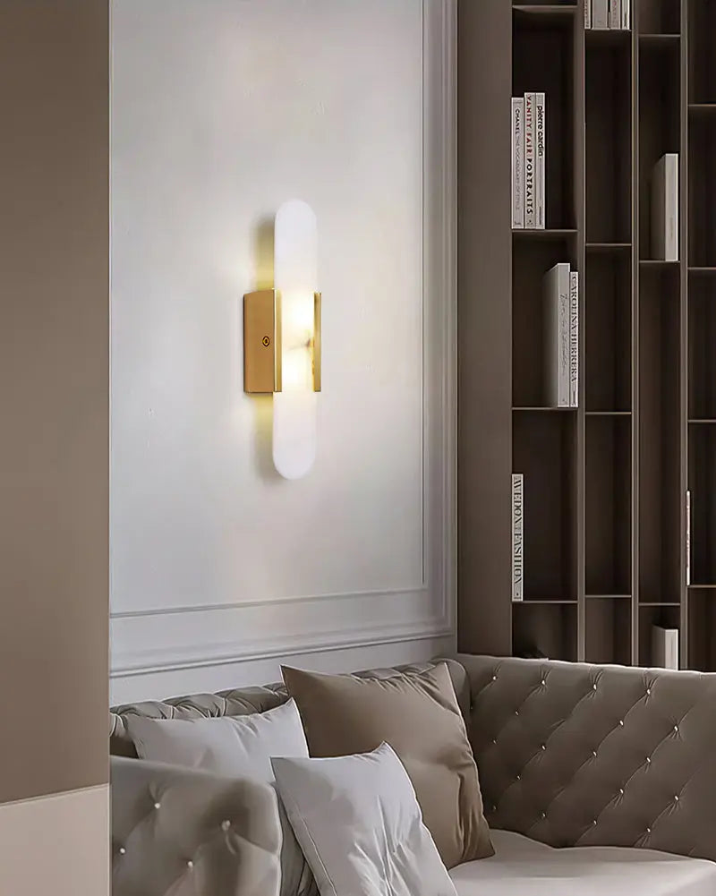 D. Oblong Alabaster Wall Sconce Erbstuk