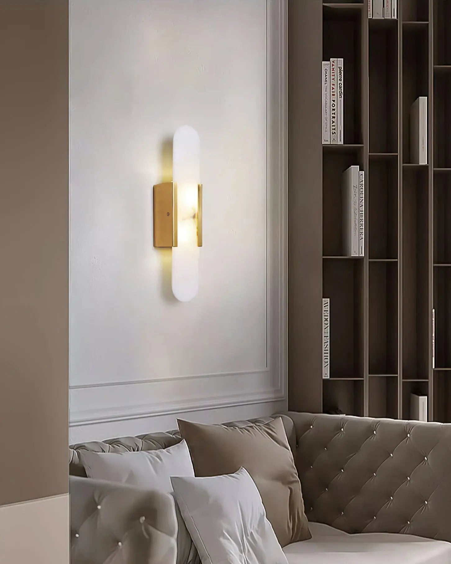 D. Oblong Alabaster Wall Sconce Erbstuk