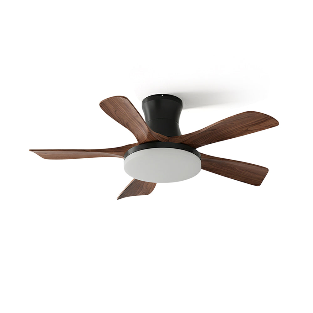 Organic Modern Flush Mount Ceiling Fan with LED Light