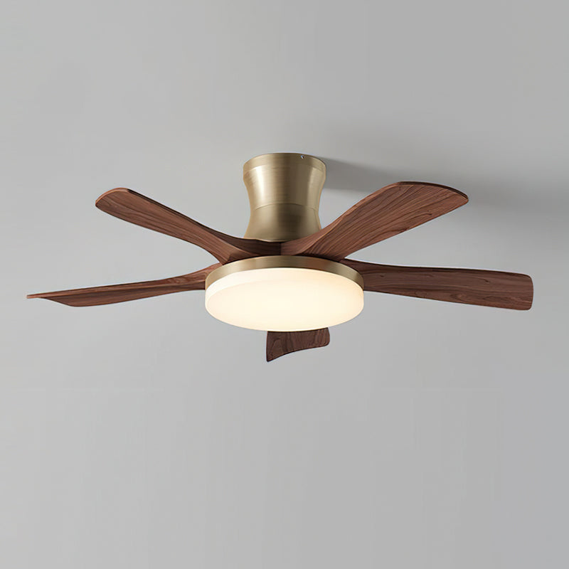 Organic Modern Flush Mount Ceiling Fan with LED Light
