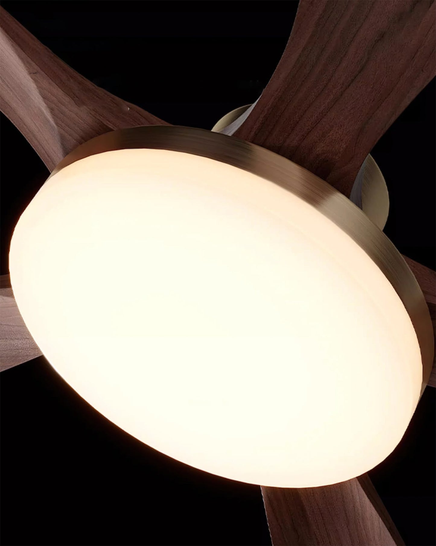 Organic Modern Flush Mount Ceiling Fan with LED Light