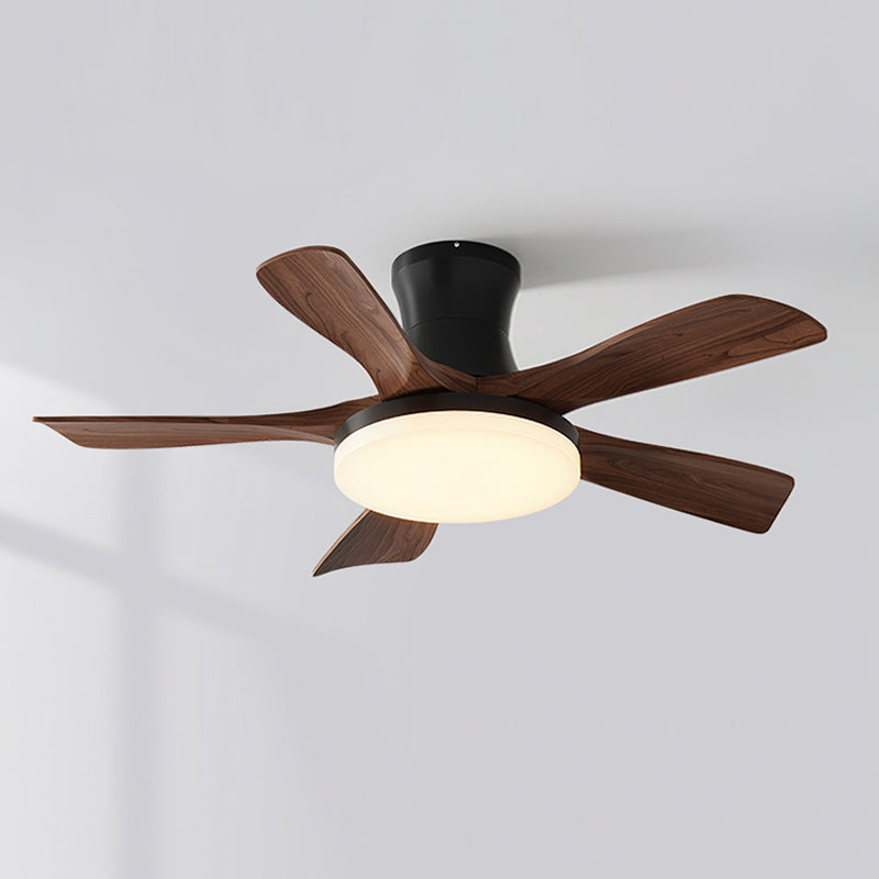 Organic Modern Flush Mount Ceiling Fan with LED Light