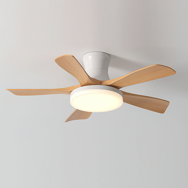 Organic Modern Flush Mount Ceiling Fan with LED Light