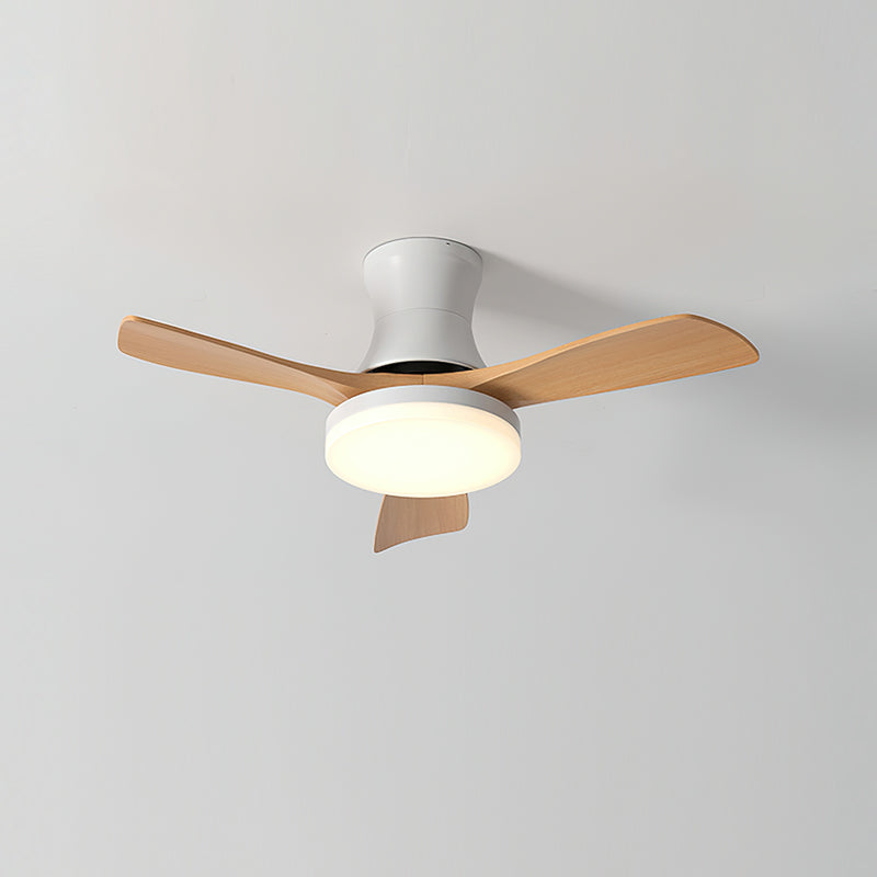Organic Modern Flush Mount Ceiling Fan with LED Light