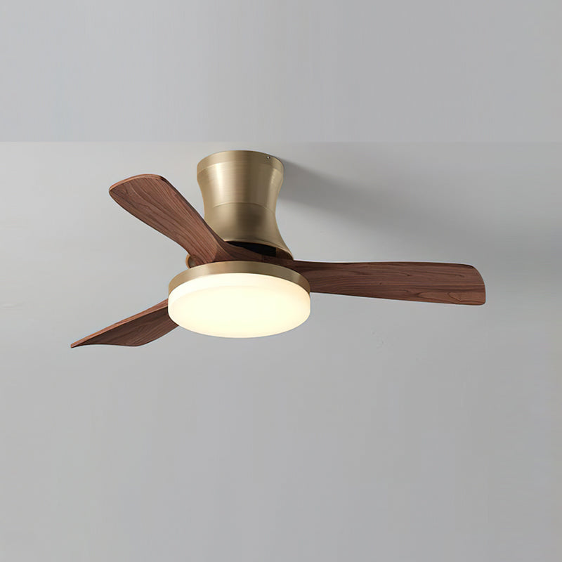 Organic Modern Flush Mount Ceiling Fan with LED Light