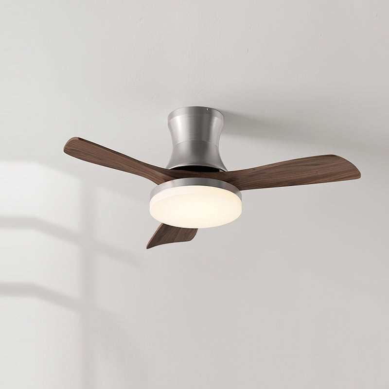 Organic Modern Flush Mount Ceiling Fan with LED Light