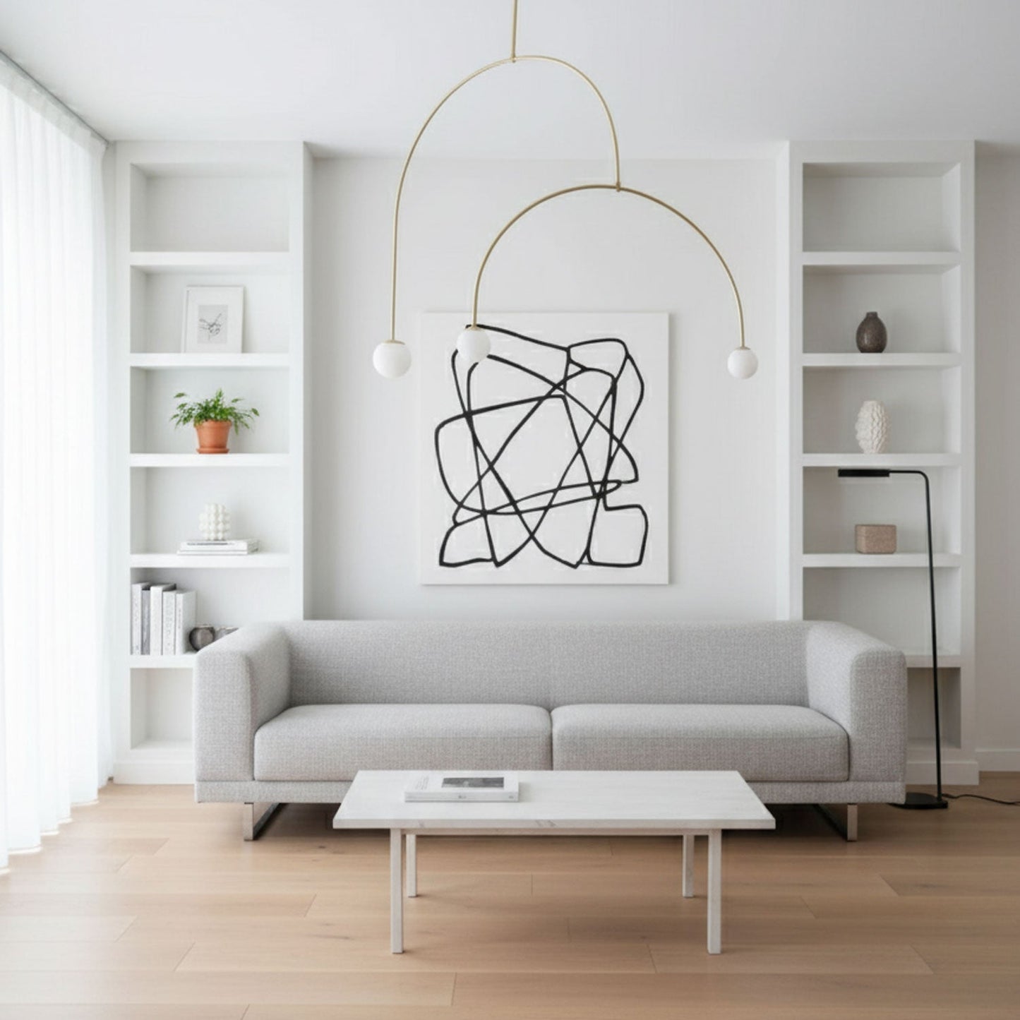 Oslo Opal Glass Globe Chandelier