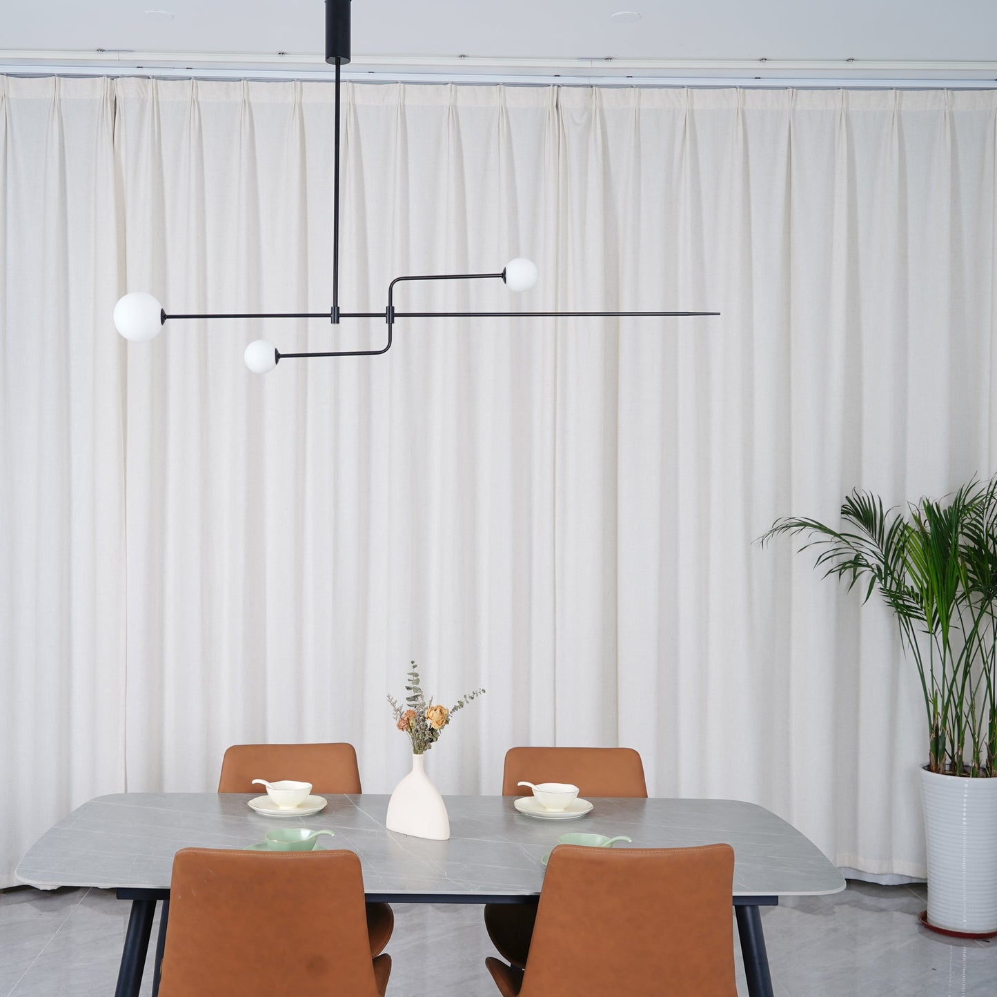 Oslo Opal Glass Globe Chandelier