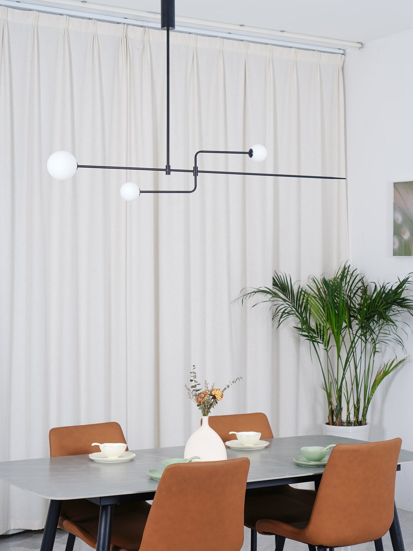 Oslo Opal Glass Globe Chandelier