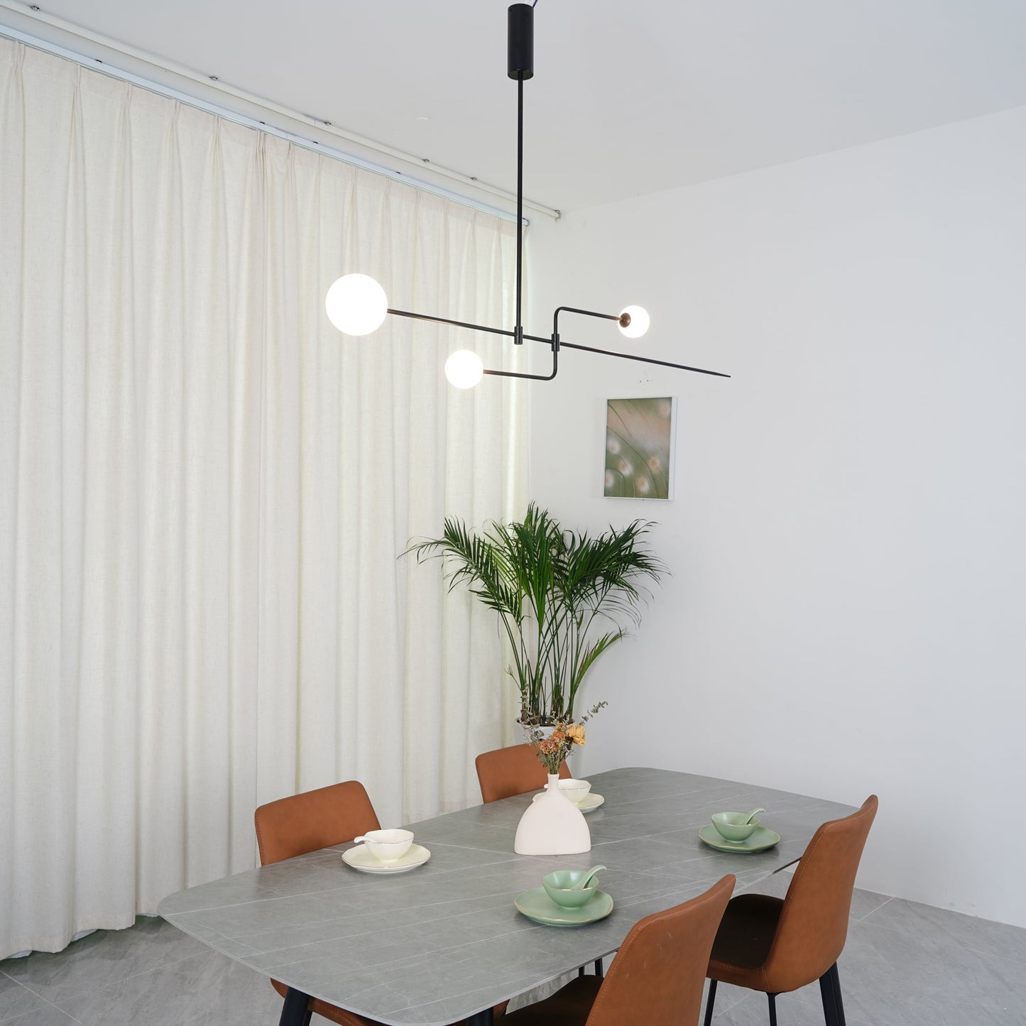 Oslo Opal Glass Globe Chandelier