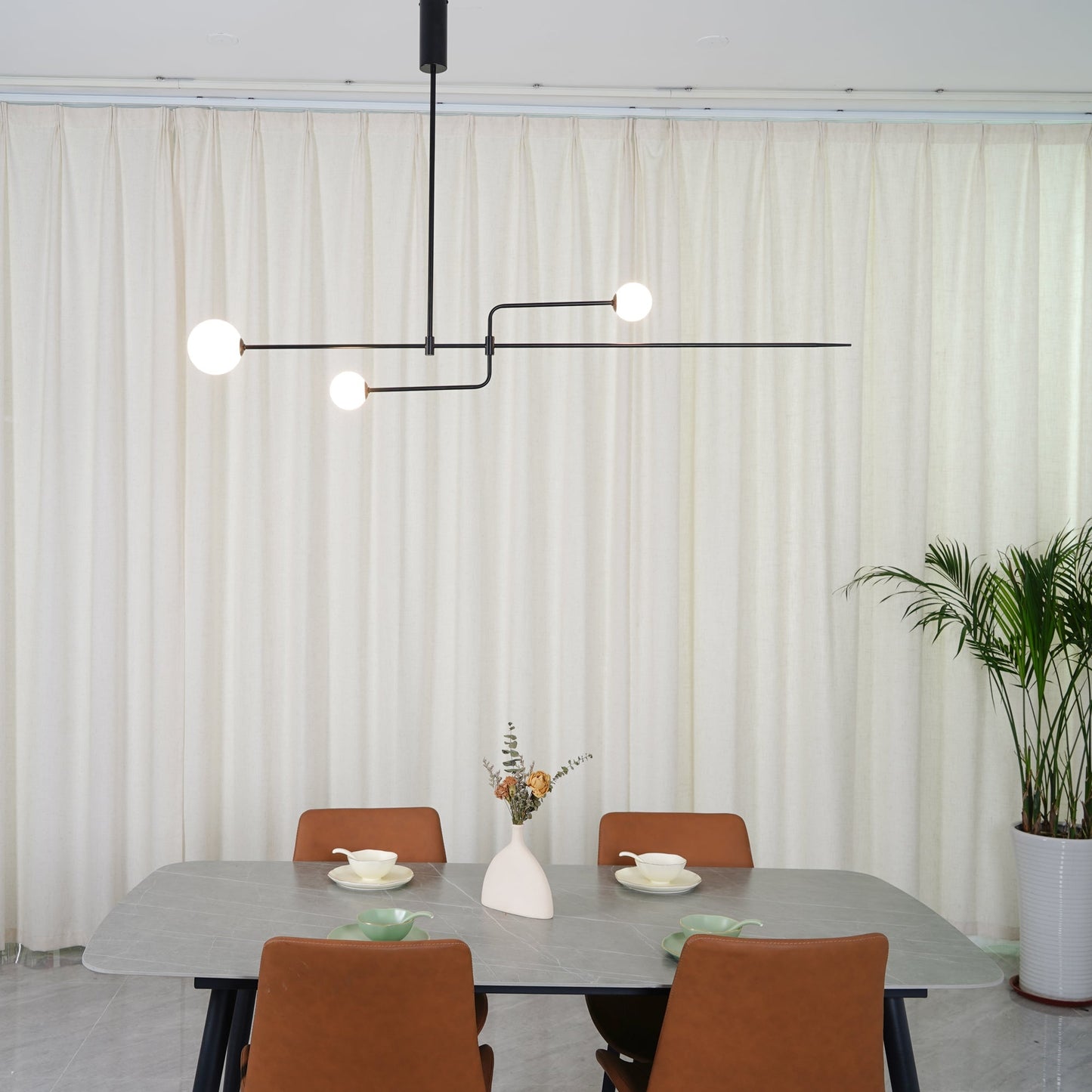 Oslo Opal Glass Globe Chandelier
