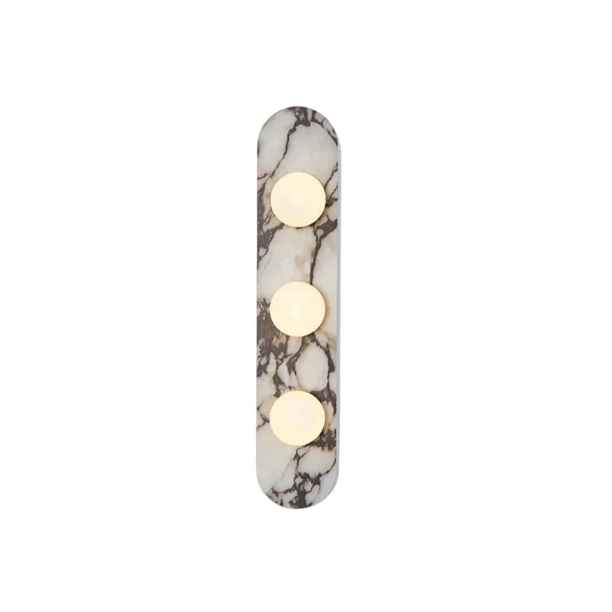 Aria Marble Wall Lamp — Modular Stone Sconce with Opaline Glass Globes