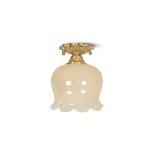 Tulip Brass Mini Flush Mount Ceiling Light