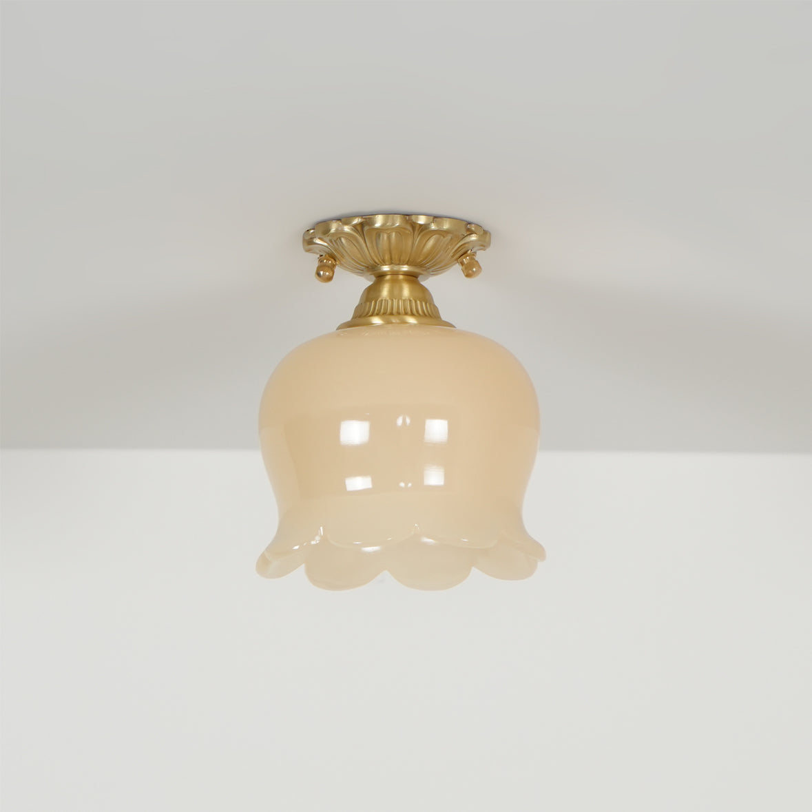 Tulip Brass Mini Flush Mount Ceiling Light