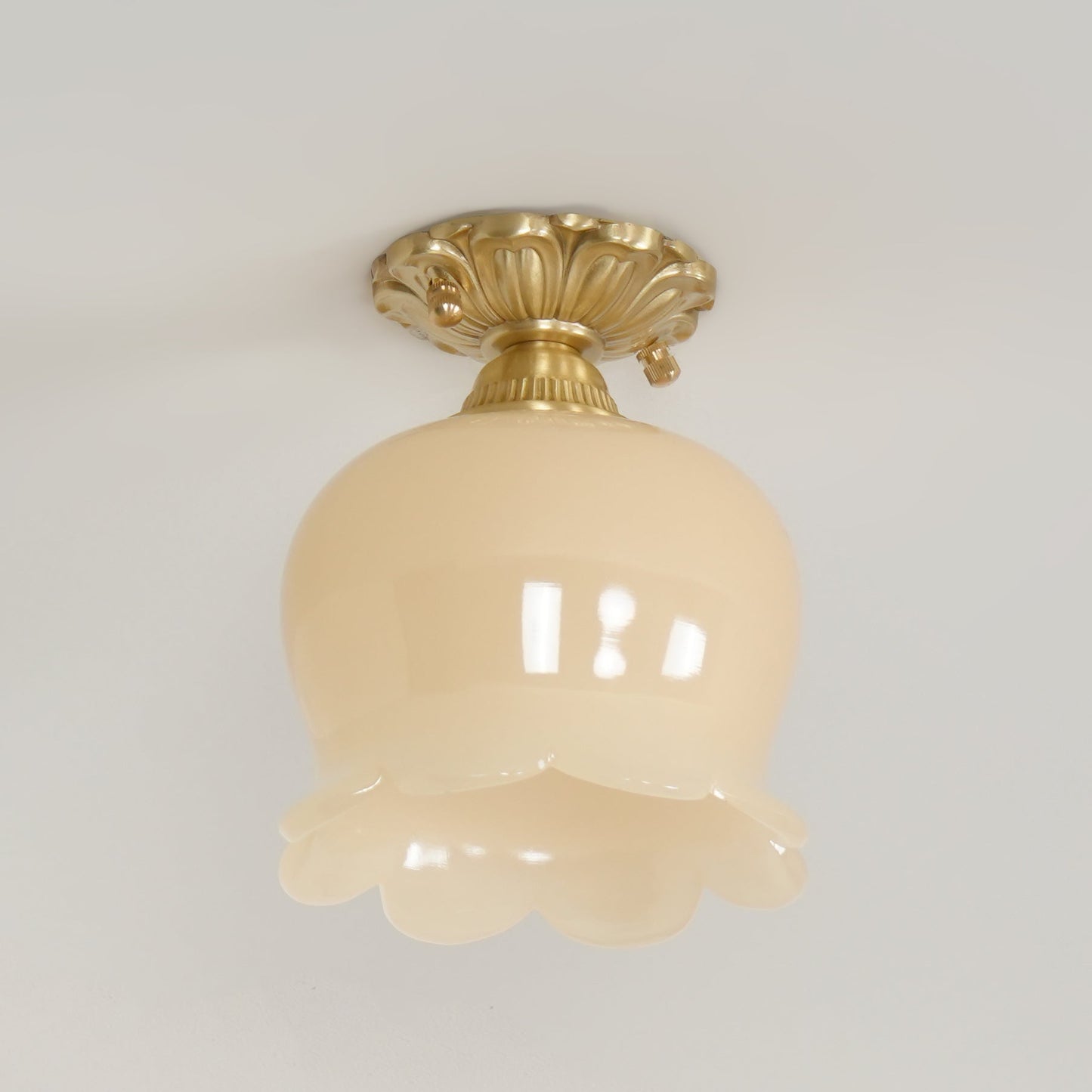 Tulip Brass Mini Flush Mount Ceiling Light