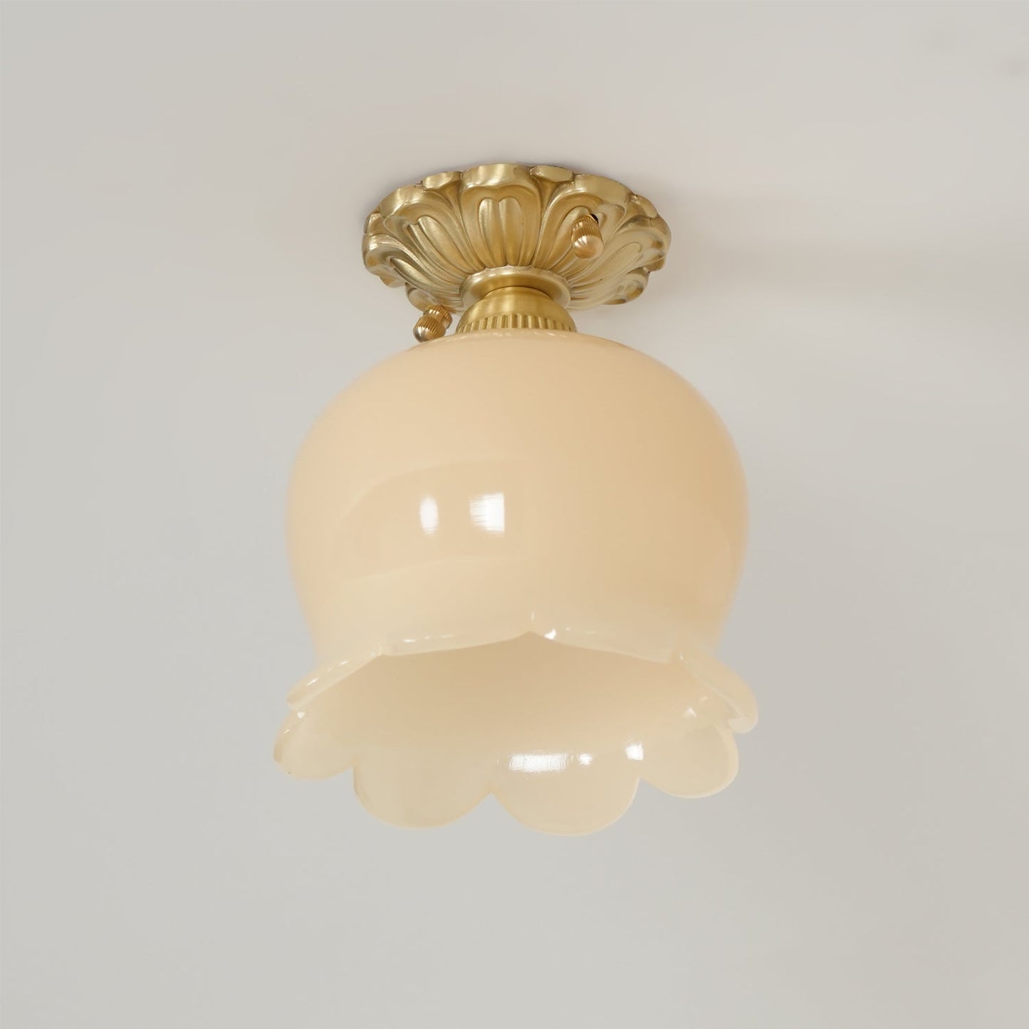 Tulip Brass Mini Flush Mount Ceiling Light