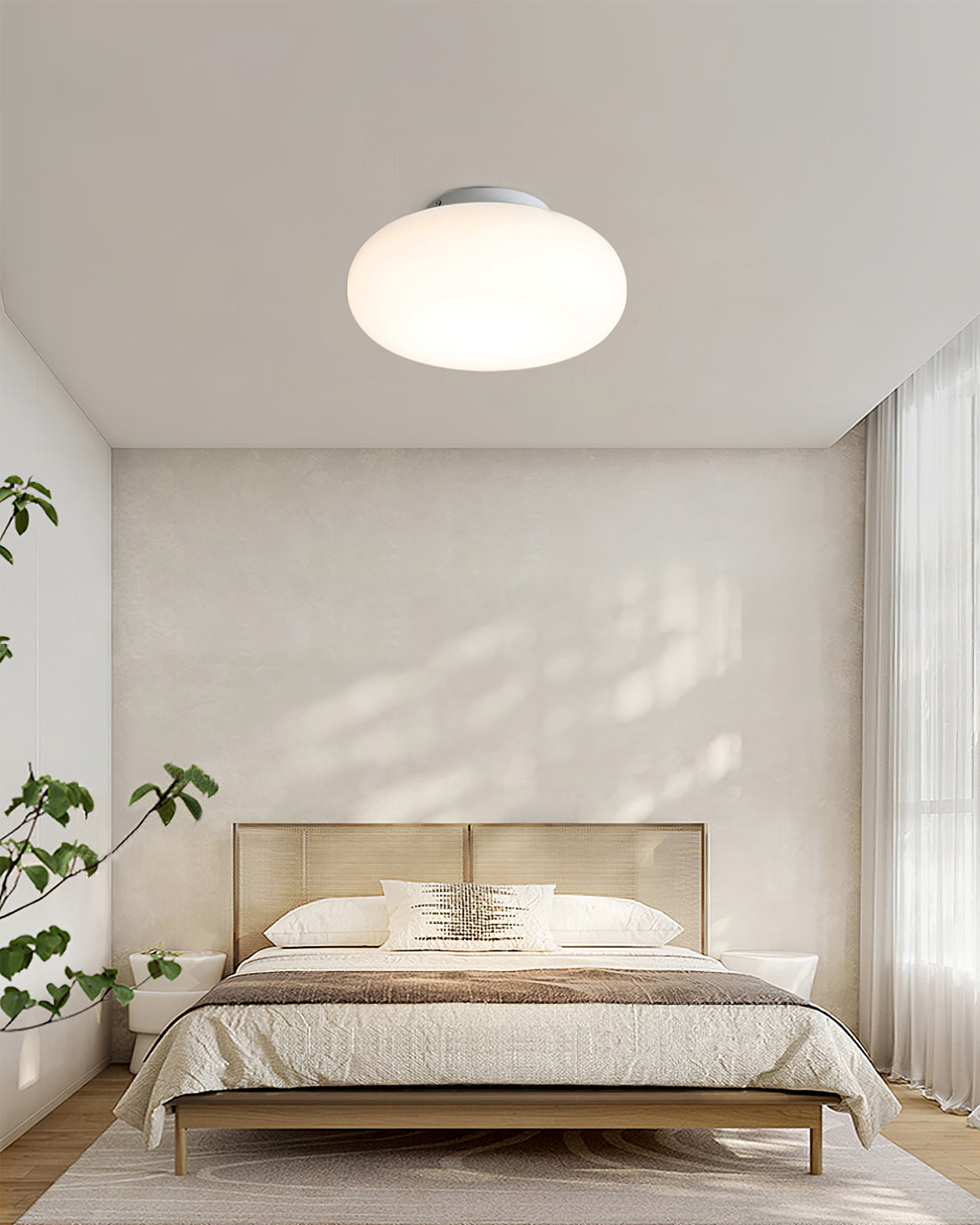 Opal Glass Ellipsoid Flush Mount Ceiling Light