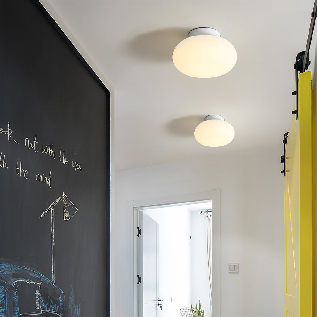 Opal Glass Ellipsoid Flush Mount Ceiling Light